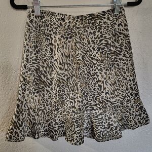 Forever 21 Sz XS Leopard Print Ruffle Skirt